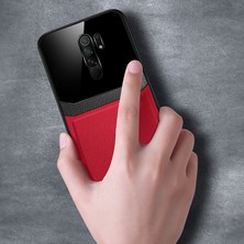 Xiaomi Redmi 9 Kılıf Zebana Lens Deri Kılıf Kırmızı