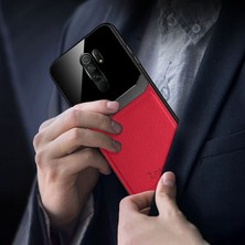 Xiaomi Redmi 9 Kılıf Zebana Lens Deri Kılıf Kırmızı