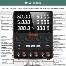 0-60V/5A-120V/5A-60V/10A Ayarlanabilir Dc Güç Kaynağı Voltaj Regülatörü Çift Çıkışlı Siyah