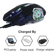 RX-GM808 Gaming Wireless Rgb Oyuncu Mouse Şarjlı Pilsiz Sessiz Click