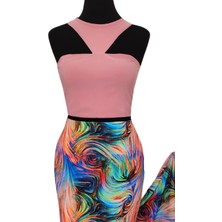 Due Stelle Omuz Dekolteli Crop Pudra