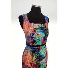 Due Stelle Basic Kalın Askılı Crop Soyut