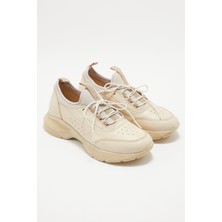 Kadın Airflow Deri Sneakers Bej 2216603Y