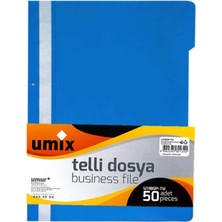 Umix Telli Dosya Busines  Plastik 50 Adet - Mavi