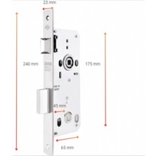 Tursan Tursan Gömme Kilit Wc Kare 23 mm Aynalı 45 mm Gri