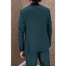 Paco Romano Erkek Slim Fit Mono Yaka Yarım Astar Yeşil Takım Elbise