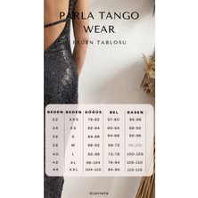 Due Stelle Yeşil Çift Yırtmaçlı Yüksek Bel Tam Daire Tango Eteği