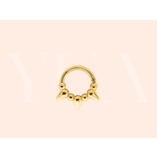 Yua Jewelry Üç Oklu Kurşun Minimalist 14 Ayar Altın Helix Tragus Daith Kıkırdak Piercing Küpe