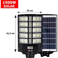 Dls 1500W Solar Güneş Enerjili Profesyonel LED Bahçe Aydınlatması Hareket Sensörlü 780 Ledli