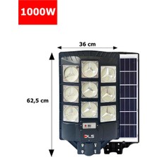 Dls 1000W Solar Güneş Enerjili Profesyonel LED Bahçe Aydınlatması Hareket Sensörlü 513 Ledli