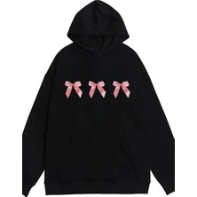 Y2K Vintage Pembe Kurdele Tasarım Sweatshirt