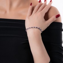 Ycl Jewellery Kırmızı Zirkon Taşlı 925 Ayar Gümüş Bileklik