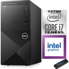 Dell Vostro 3910 mt Intel Core I7 12700 48GB 2tb SSD 21.5" Fhd Windows 11 Home Intel® UHD Graphics 770 Masaüstü Bilgisayar 21N3910EMEAH24 + Zetta USB Bellek