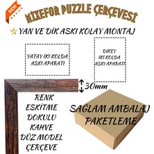 mixefor 1500 Parça Puzzle Çerçevesi  Ölçü 85 x 60 cm Renk Kahve Arka Destek Mdf -Ön Yüzey Kırılmaz Parlama Yapmayan Pleksi