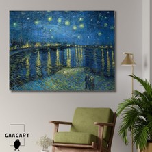 Gaagart Tekli Yatay Kanvas Duvar Tablosu Starry Night Over The Rhone