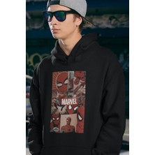 Sevbano Örümcek Adam Marvel Baskılı Unisex Oversize Hoodie