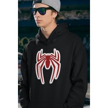 Sevbano Örümcek Adam Logo Baskılı Unisex Oversize Hoodie