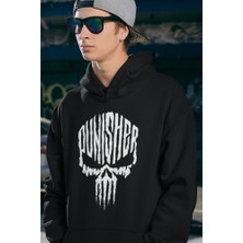 Sevbano Özel Tasarım Punisher Baskılı Unisex Oversize Marvel Hoodie