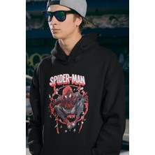 Sevbano Tasarım Spider-Man Baskılı Unisex Oversize Örümcek Adam Hoodie
