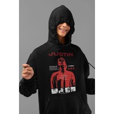 Sevbano Justin Bieber Baskılı Unisex Oversize Şarkıcı Hoodie