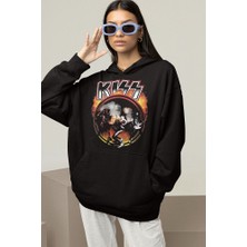 Sevbano Rock Metal Müzik Grubu Unisex Oversize Kiss Hoodie