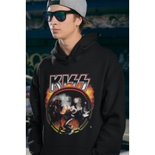 Sevbano Rock Metal Müzik Grubu Unisex Oversize Kiss Hoodie