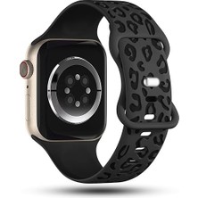 MobaxAksesuar Apple Watch 10 42mm - 38/40/41mm Kordon Leopar Desen Yumuşak Silikon Kordon 2/3/4/5/6/se/7/8/9