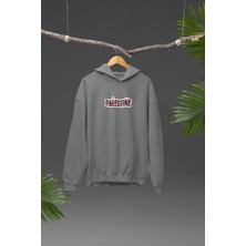 Nulivez Filistin Tasarımı Sırt Baskılı Yüksek Kalite Kapüşonlu Kanguru Cepli Unisex Oversize Sweatshirt