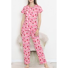 Dantel Çilek Desenli Pijama Takımı