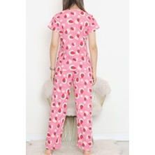 Dantel Çilek Desenli Pijama Takımı