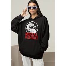 Sevbano Mortal Kombat Baskılı Unisex Oversize Anime Hoodie