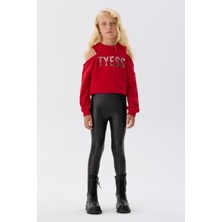 Tyess Bg Store Siyah Tayt Kız Çocuklar İçin Orta Kalınlık ve Şık Tasarım ile Günlük Kullanım