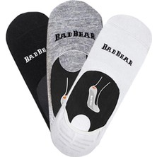 Bad Bear Core Zero Beyaz Grimelanj Siyah 3'lü  Babet Çorap