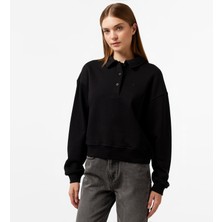 Nautica Kadın Siyah Oversize Uzun Kollu Polo Yaka T-Shirt 47K203T.0TB