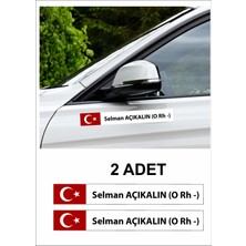 Sticker Usta Kişiye Özel Kan Grubu Oto Sticker Motosiklet Yapıştırma 2 Adet Q43