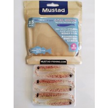Mustad Mezashi Z-Tail Minnow Silikon Yem 9 cm 6 Adet - Red Gold