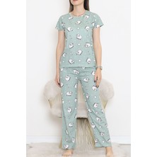Dantel Kuzu Desenli Pijama Takımı