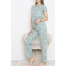Dantel Kuzu Desenli Pijama Takımı