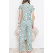 Dantel Kuzu Desenli Pijama Takımı