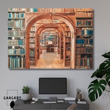 Gaagart Tekli Yatay Kanvas Kütüphane Duvar Tablosu Kütüphane Görseli