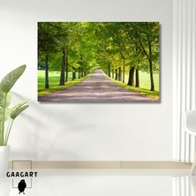 Gaagart Tekli Yatay Kanvas Duvar Tablosu Yeşil Çimenler ve Yol