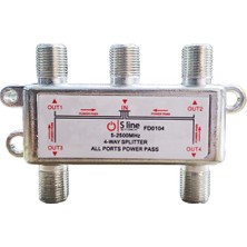 S-Line Sline 5-2500MHZ 4lü Uydu Dağıtıcı 1/4 Splitter