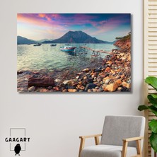 Gaagart Tekli Yatay Kanvas Duvar Tablosu Ahşap Iskele ve Deniz Doğa