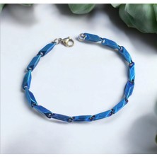 Hg.Aksesuar Erkek Lacivert Renk Çelik Bileklik