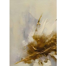 Harikabirev Siyah - Gold Renk  Soft Tüy Kombini  Çerçeveli Cam Tablo  3'lü Dikey