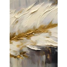 Harikabirev Siyah - Gold Renk  Soft Tüy Kombini  Çerçeveli Cam Tablo  3'lü Dikey