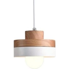 Vinner Clax Oval Ahşap Detaylı Metal Tekli Sarkıt Salon Genç Odası Mutfak Avize
