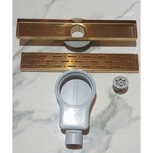 Vegalıne 30CM Gold Yersifonu Paslanmaz 304 Duş Kanalı Banyo Gideribanyo Süzgeciyer Sifonu Gold   30CM