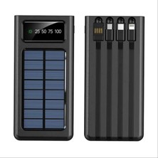 Zoli Solar Enerji Destekli 30.000 Mah Powerbank 4 Farklı Entegre Kablo Özellikli Taşınabilir Güç Bankası Ünitesi El Feneri LED Işıklı