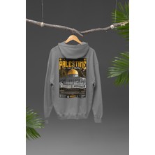 Nulivez Filistin Tasarımı Sırt Baskılı Yüksek Kalite Kapüşonlu Kanguru Cepli Unisex Oversize Sweatshirt